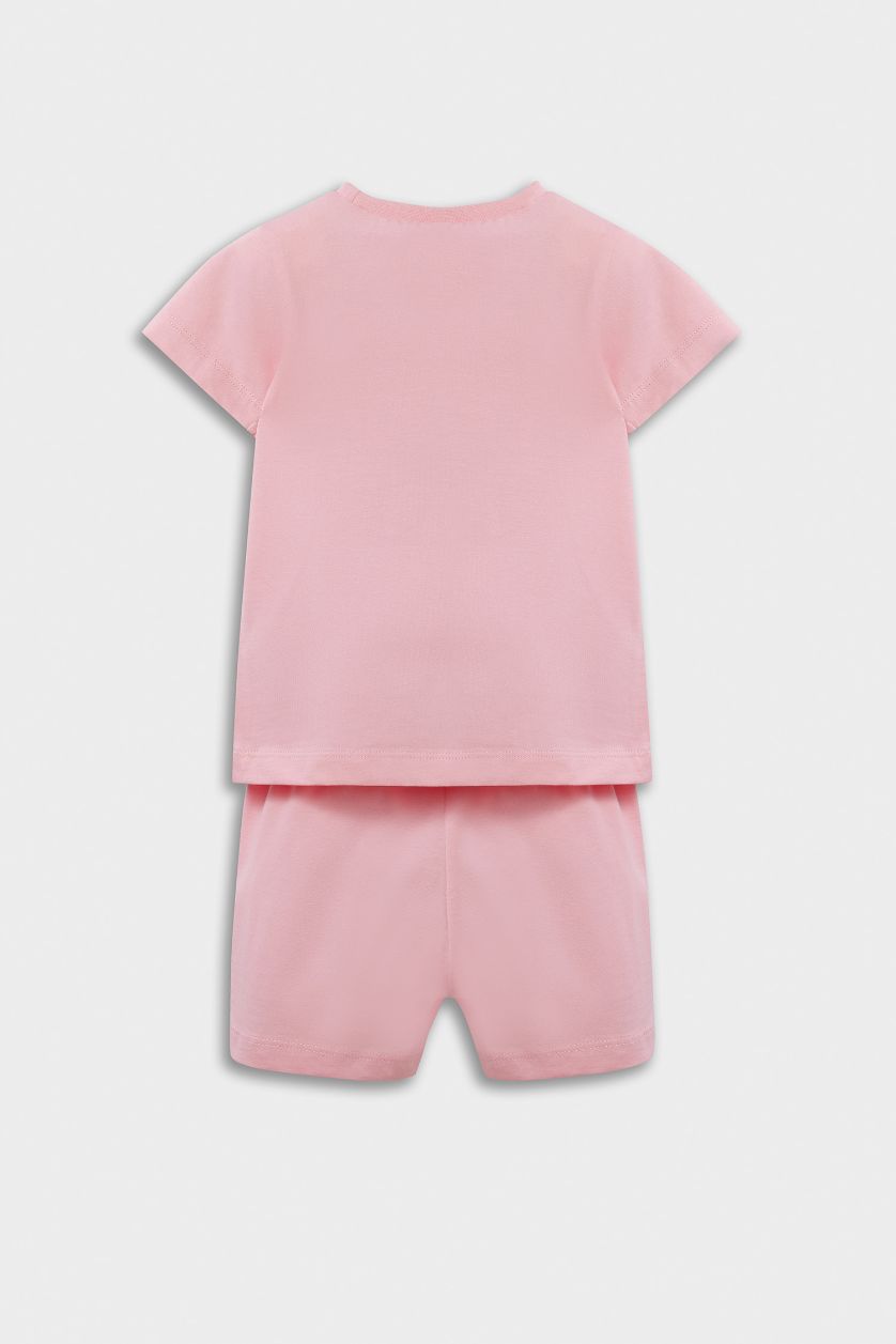 Kız Bebek Pembe %100 Pamuklu Unıcorn Baskılı Pijama Takımı Kız Bebek