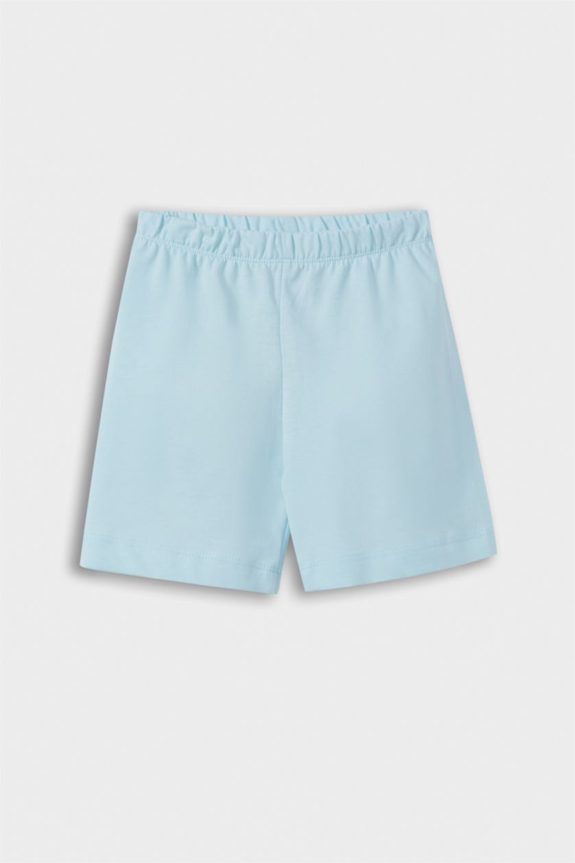 Baby Girl Light Blue Girl Anime Printed Short Sleeve Cotton 2 Piece Pajama Set