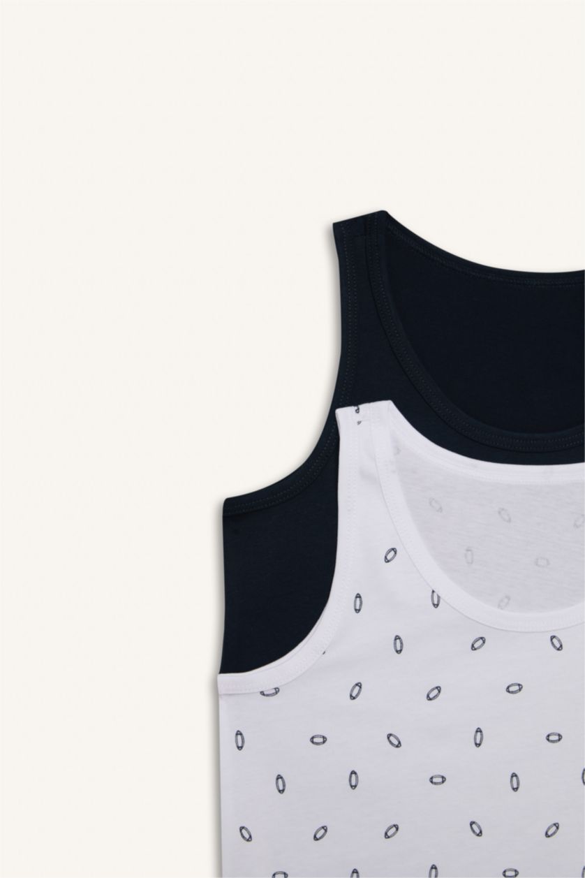 Young Boys - Teen Boys NAVY Boy 2 piece Regular Fit Printed Tank Top