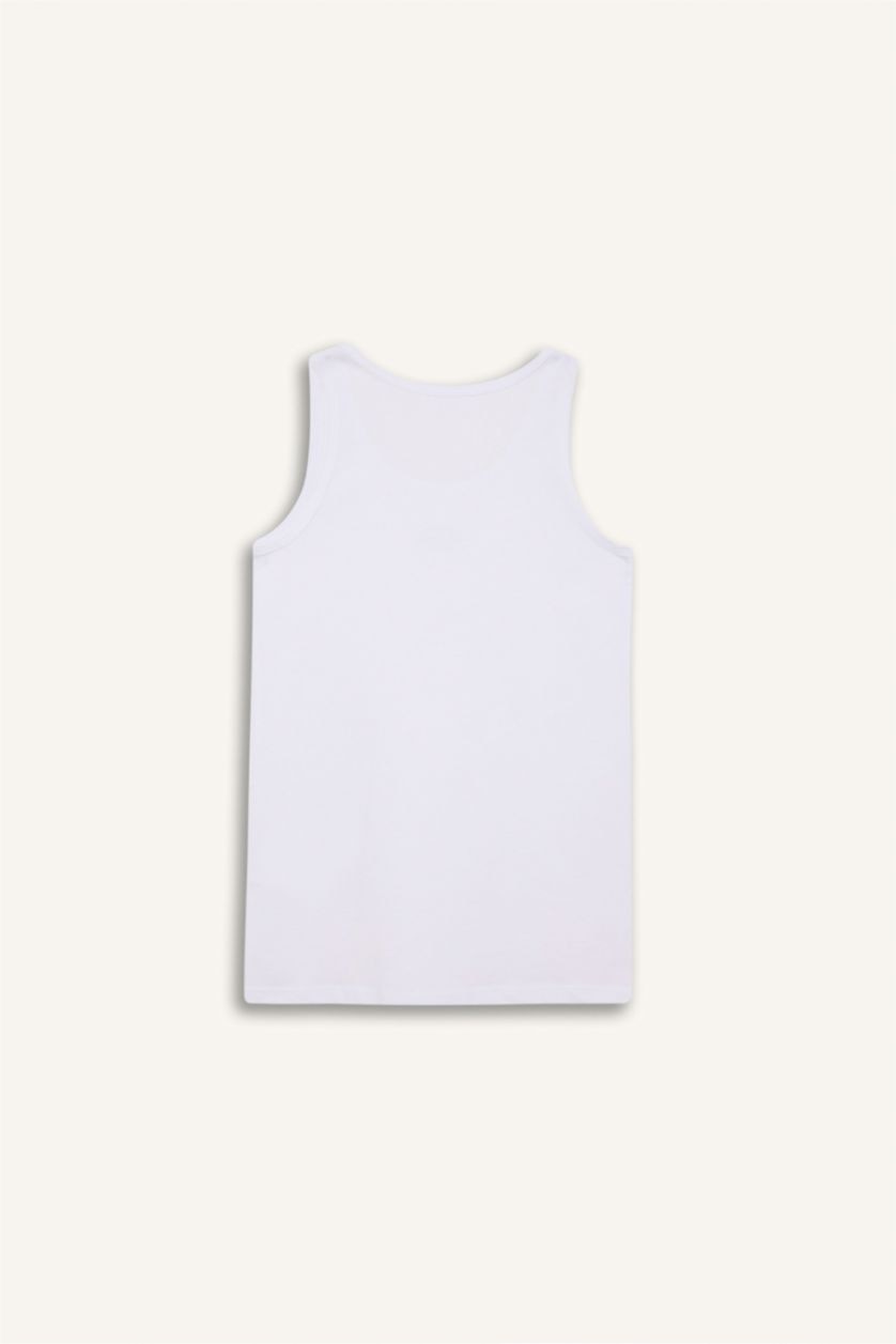 Erkek Çocuk - Genç Erkek Beyaz Baskılı 2'li Atlet Erkek Çocuk