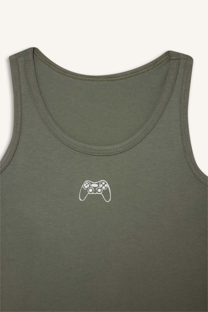 Erkek Çocuk - Genç Erkek Beyaz Baskılı 2'li Atlet Erkek Çocuk