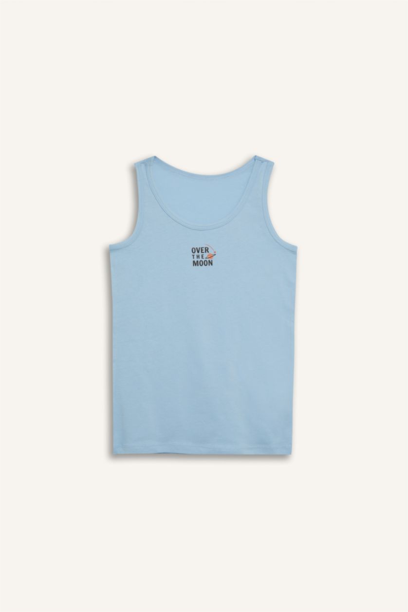 Boys & Teens Beige Boy Space Printed 2 Piece Undershirt