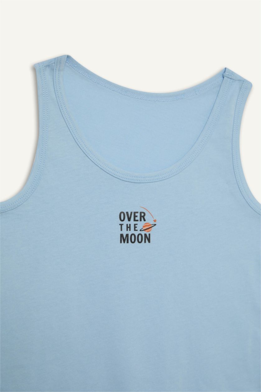 Boys & Teens Beige Boy Space Printed 2 Piece Undershirt