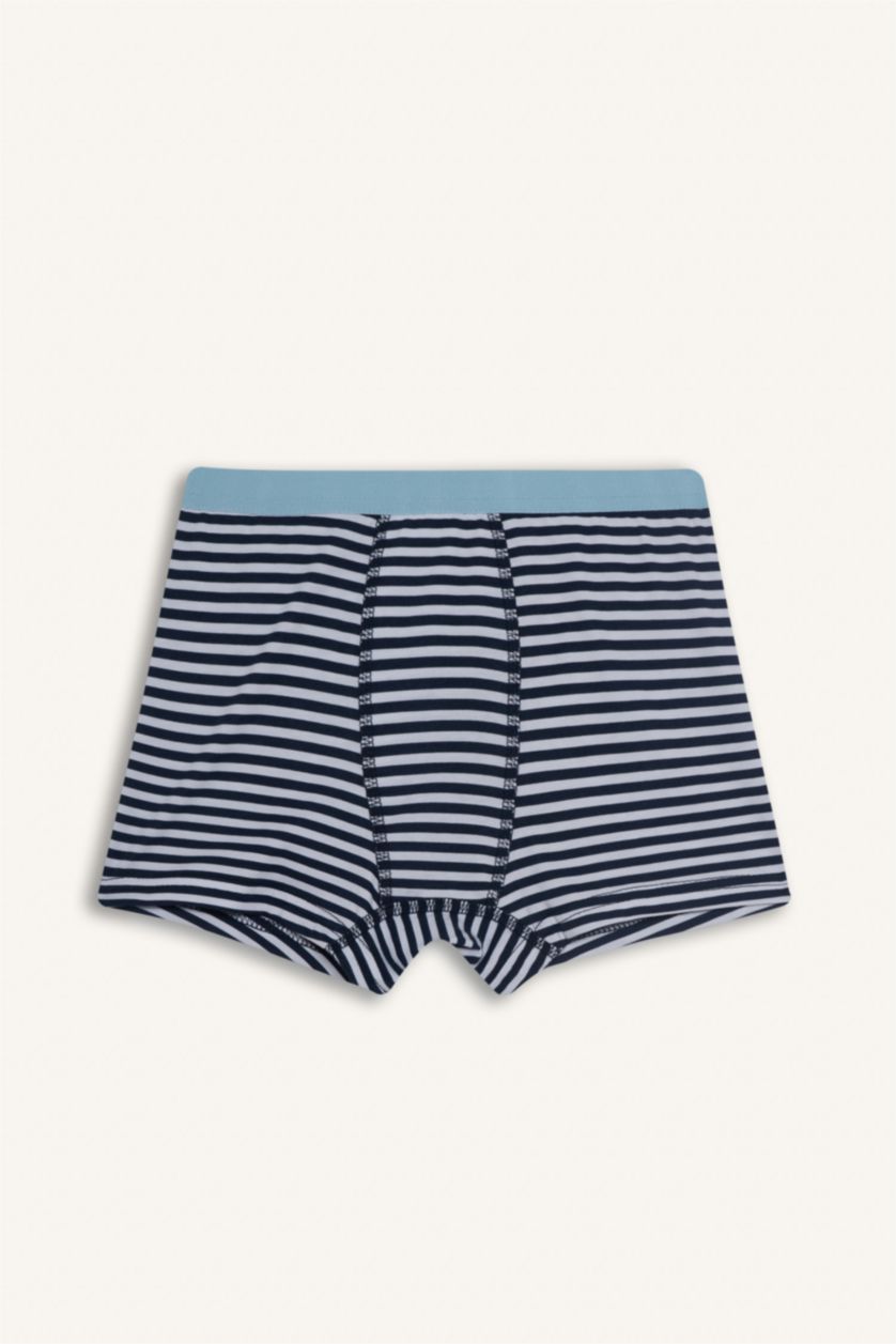 Erkek Çocuk - Genç Erkek Açık Mavi Erkek Çocuk Çizgili 3'lü Boxer