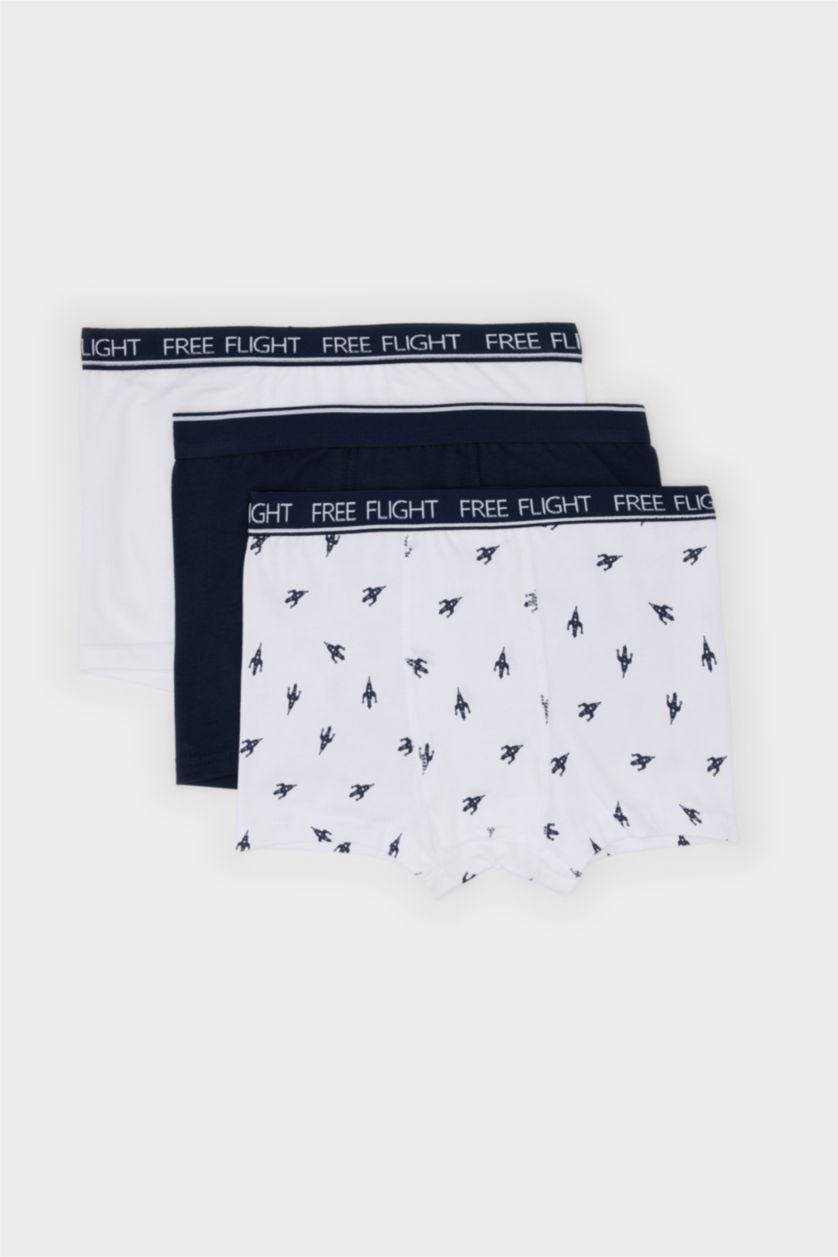Erkek Çocuk - Genç Erkek Lacivert Uzay Baskılı 3'lü Boxer Erkek Çocuk
