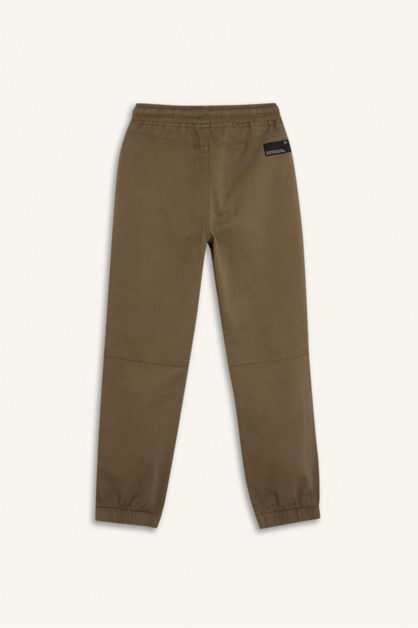 Boys & Teens Khaki Boy Jogger Leg Gabardine Trousers