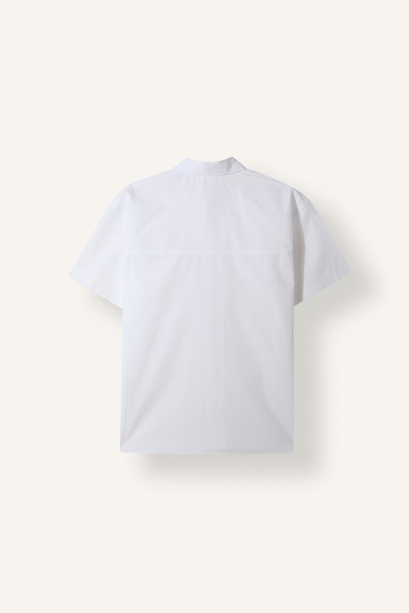Boys & Teens White Boy Oversize Polo Collar Parachute Shirt