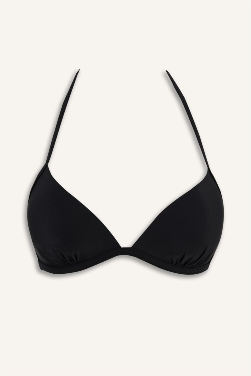 Kadın Siyah Regular Fit Üçgen Bikini Üstü