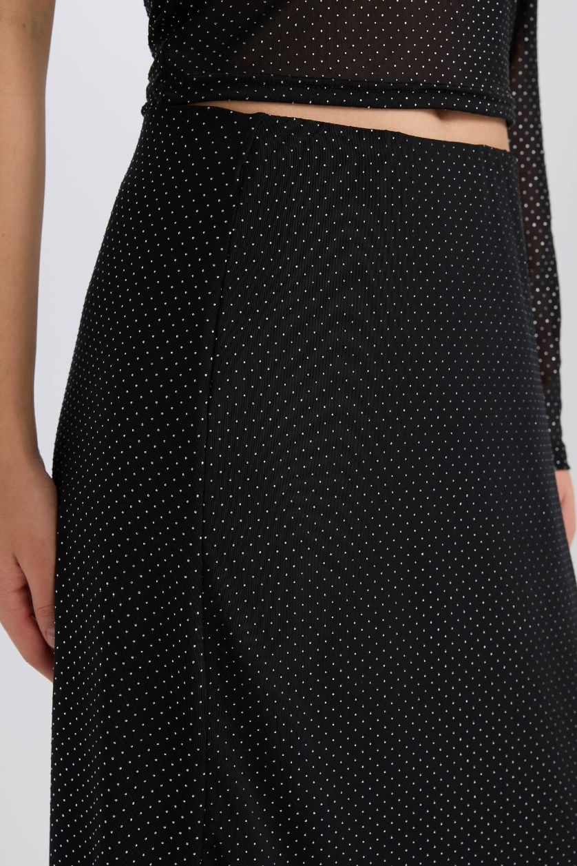 WOMAN Black A-Line High Waist Tulle Maxi Skirt