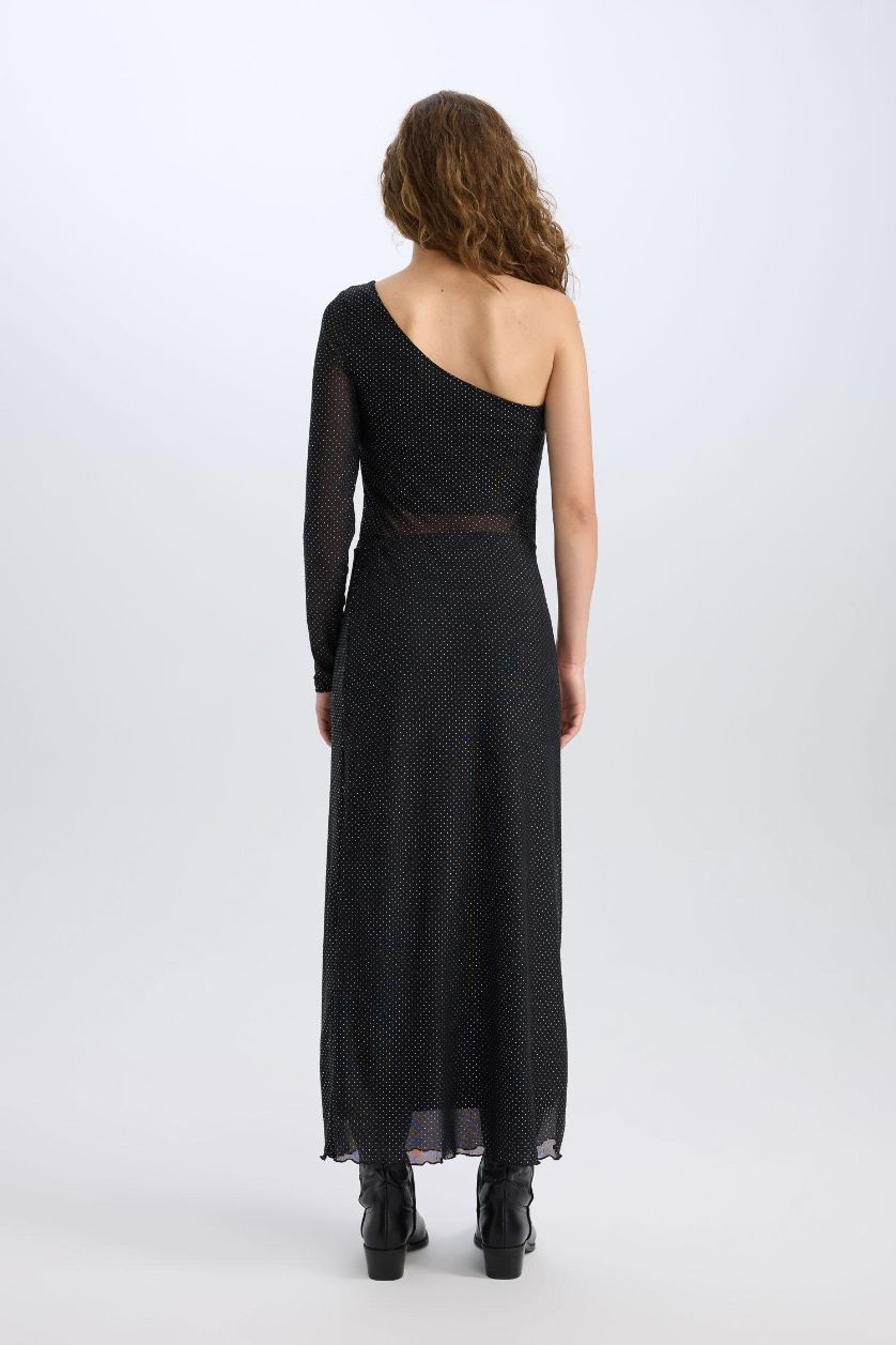 WOMAN Black A-Line High Waist Tulle Maxi Skirt