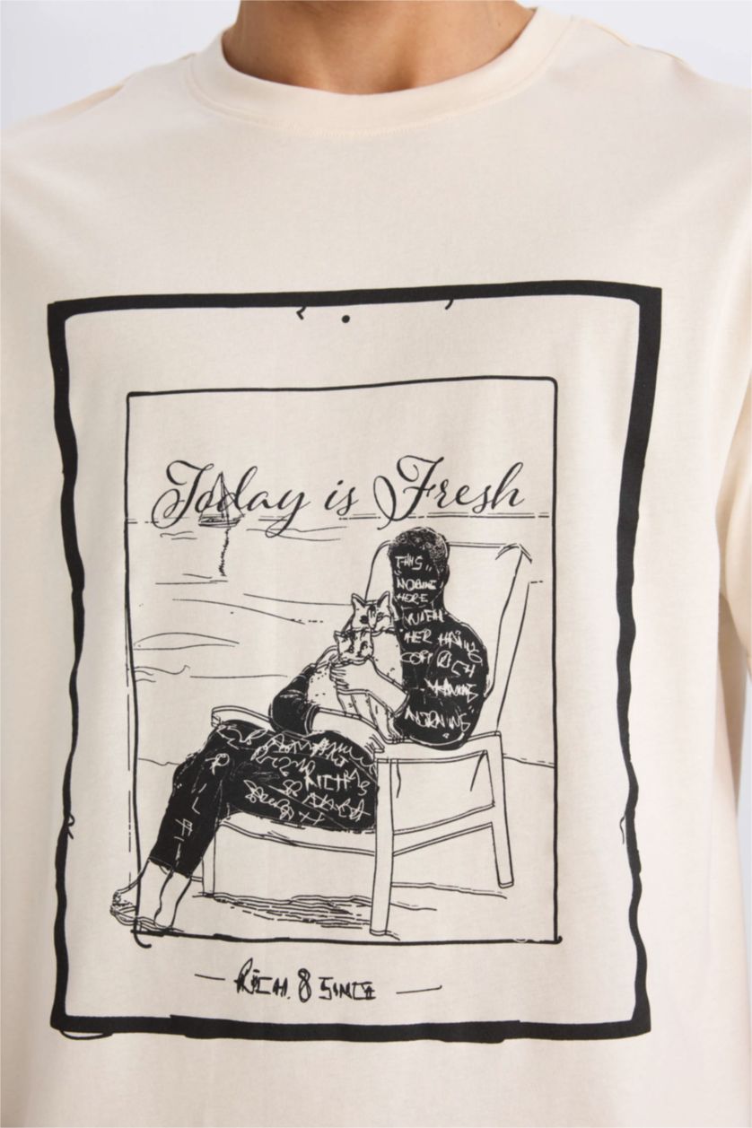 Man Stone Boxy Fit Crew Neck Short Sleeve T-Shirt