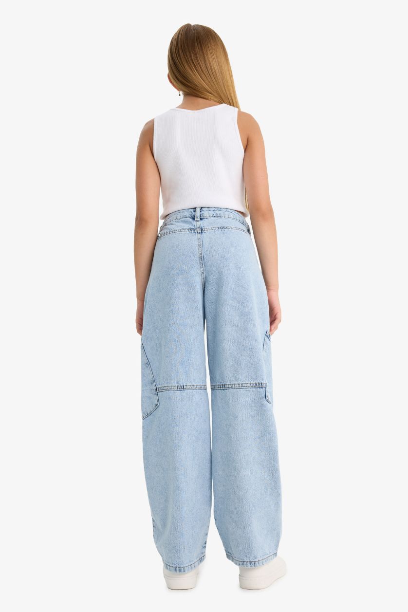 Girls & Teens Ice Blue Girl Baggy Fit Jogger Leg Jeans