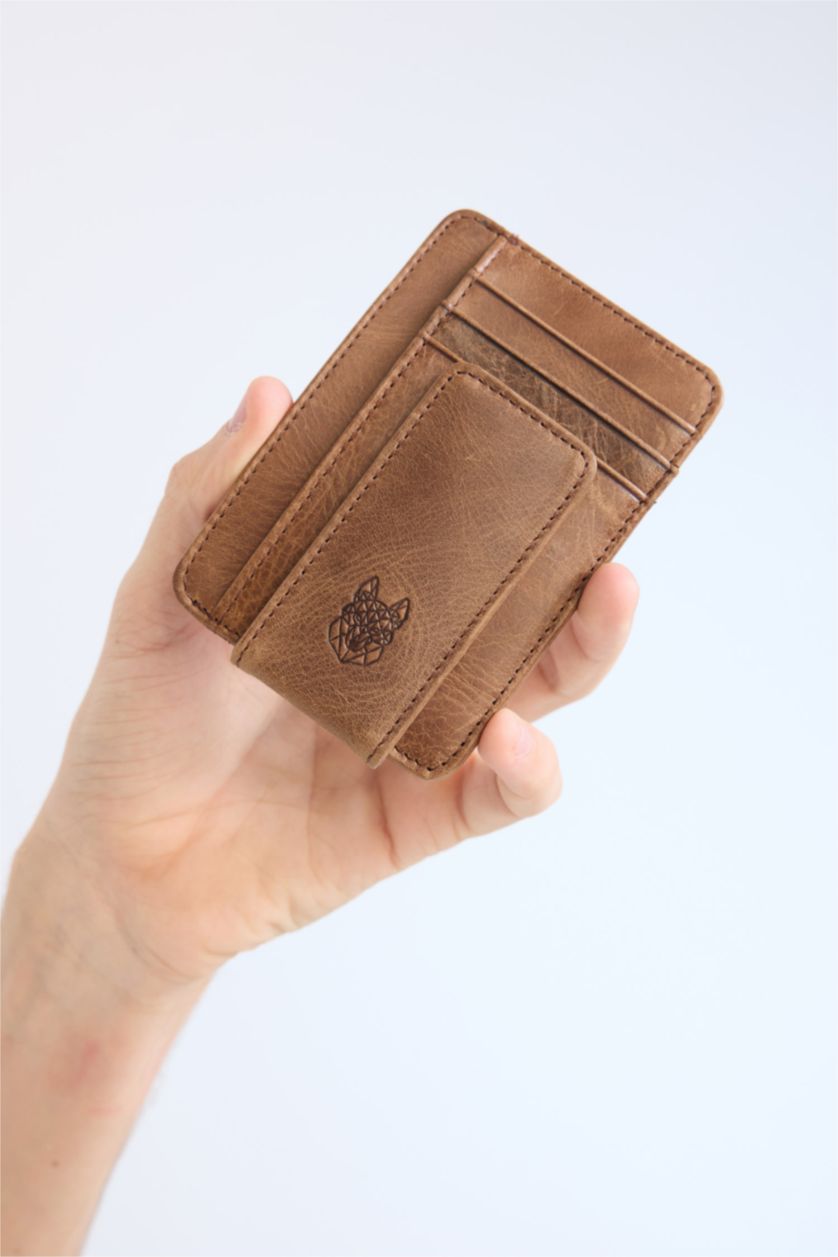 Man Brown Man Business Card Wallet