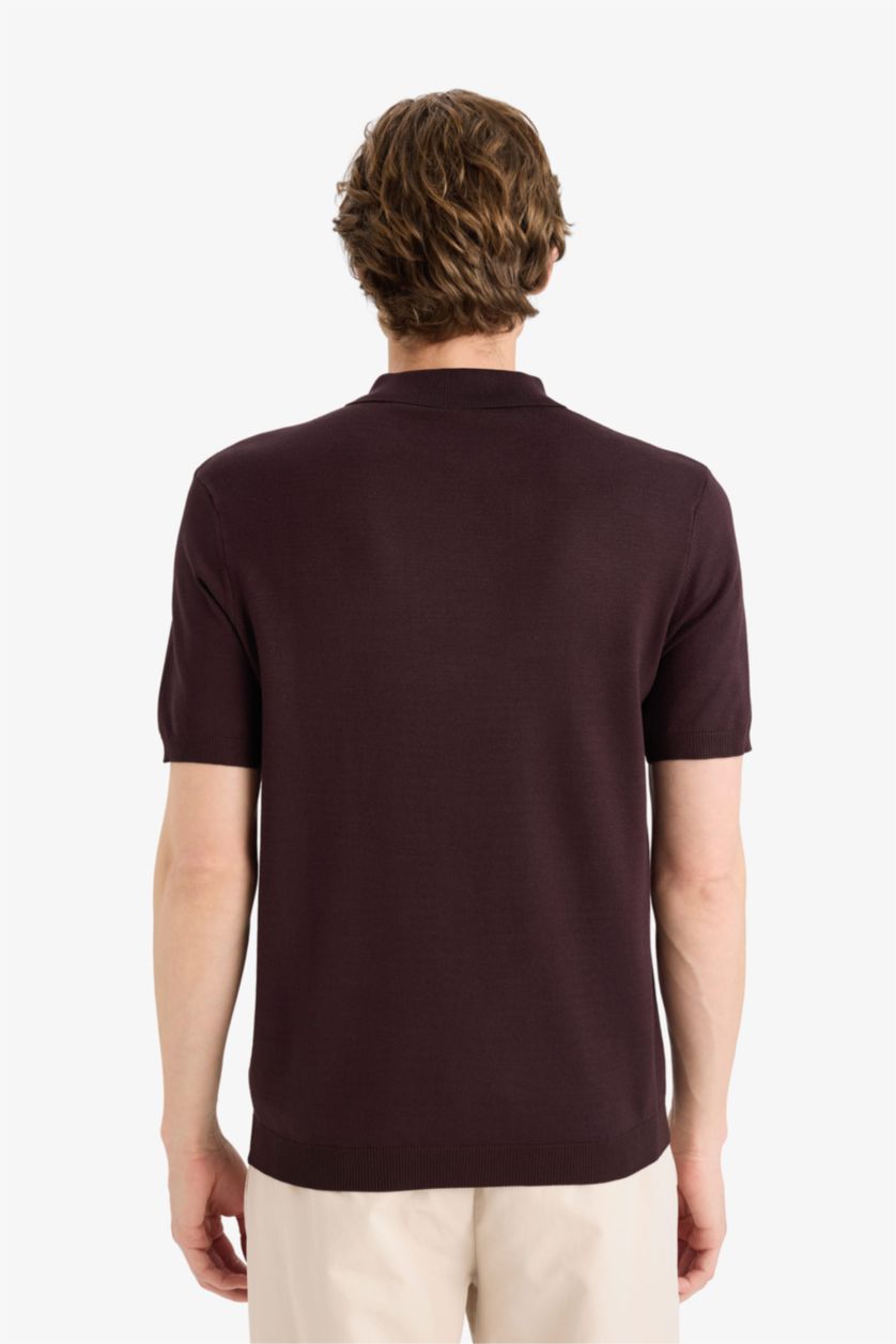 MAN Cinnamon Standard Fit Short Sleeves Knit Polo T-shirt