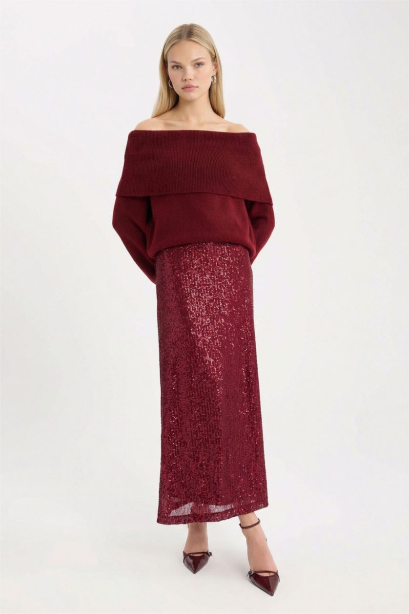 WOMAN Bordeaux Oversize Fit Pullover