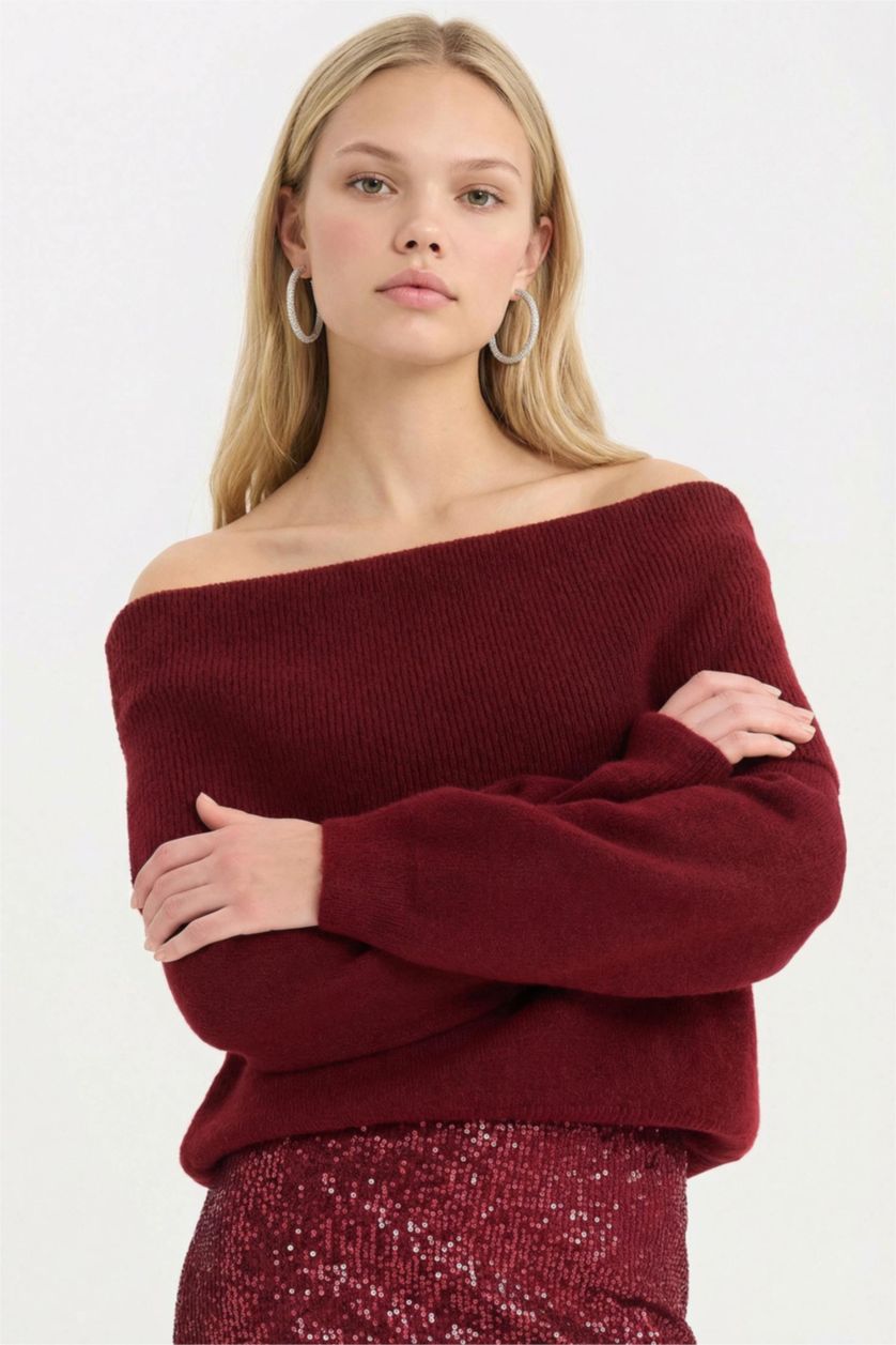 WOMAN Bordeaux Oversize Fit Pullover