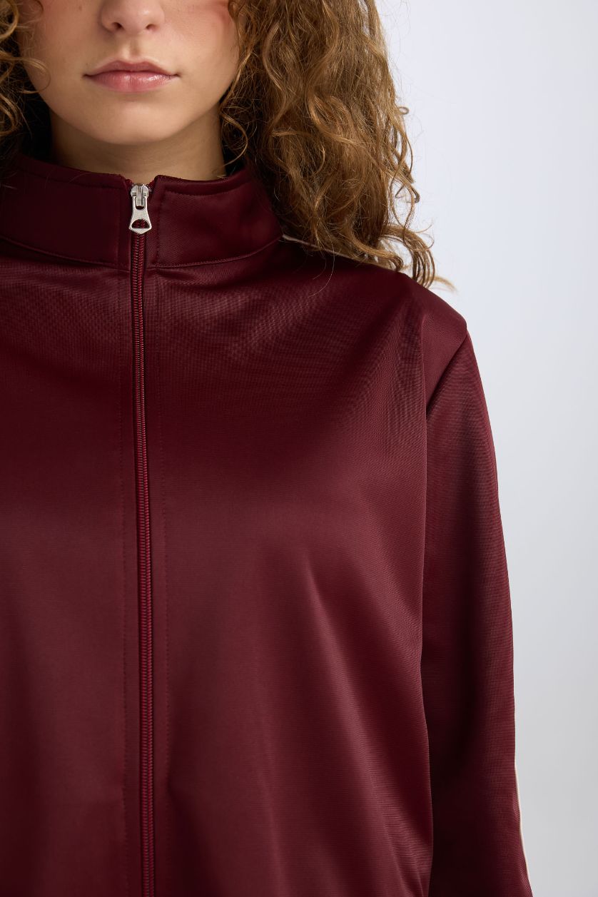 Kadın Bordo Oversıze Hırka