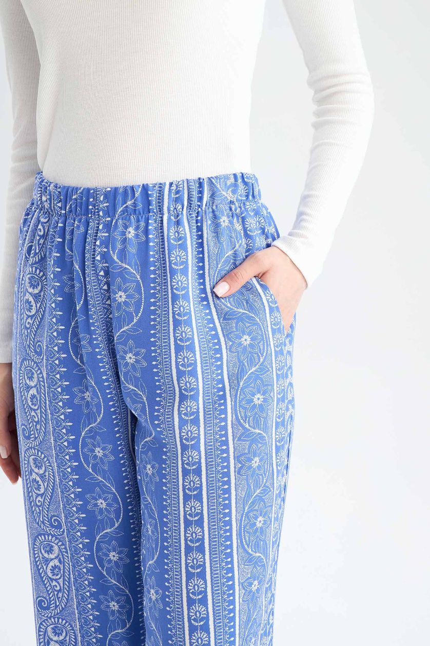 نساء نيلي بنطرون كاجوال فيسكوز برجل واسع وايد ليج