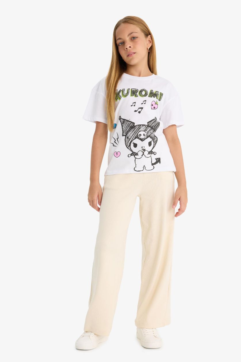 Kız Çocuk - Genç Kız Taş Beli Lastikli Wide Leg Geniş Paça Eşofman Altı Kız Çocuk