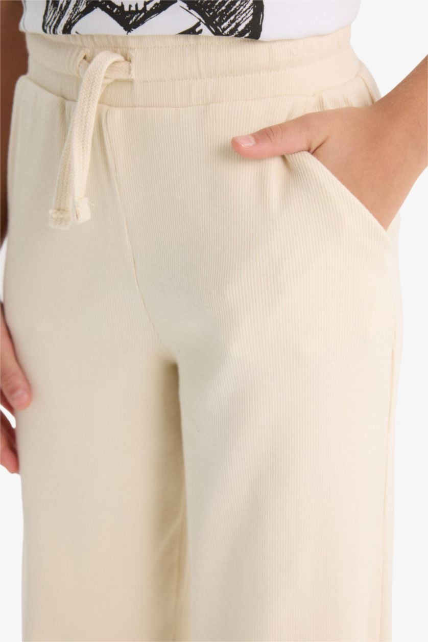 Kız Çocuk - Genç Kız Taş Beli Lastikli Wide Leg Geniş Paça Eşofman Altı Kız Çocuk