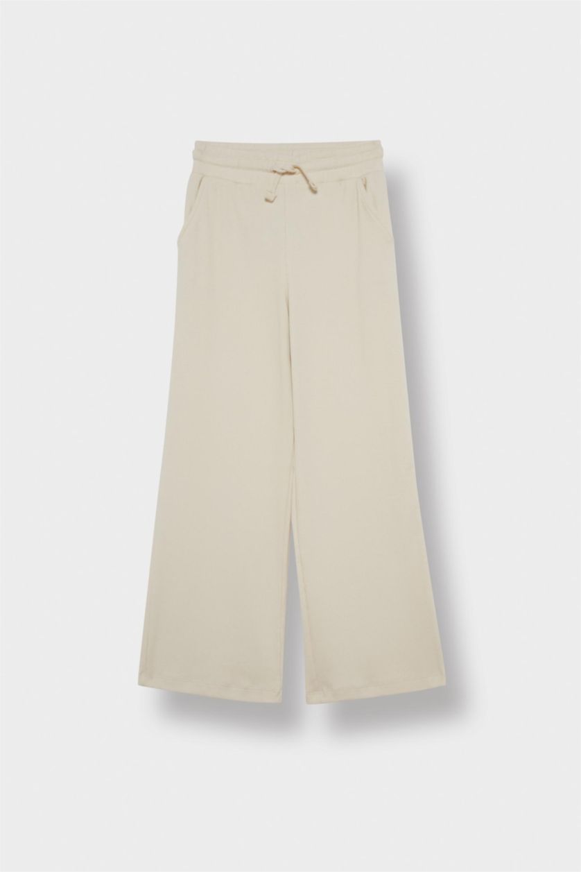 Kız Çocuk - Genç Kız Taş Beli Lastikli Wide Leg Geniş Paça Eşofman Altı Kız Çocuk