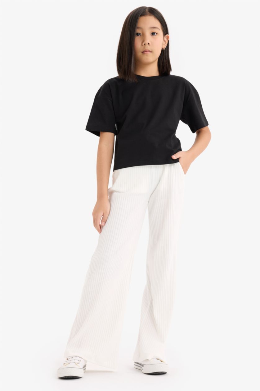 GIRLS & TEENS Ecru Girl Wide Leg Trousers