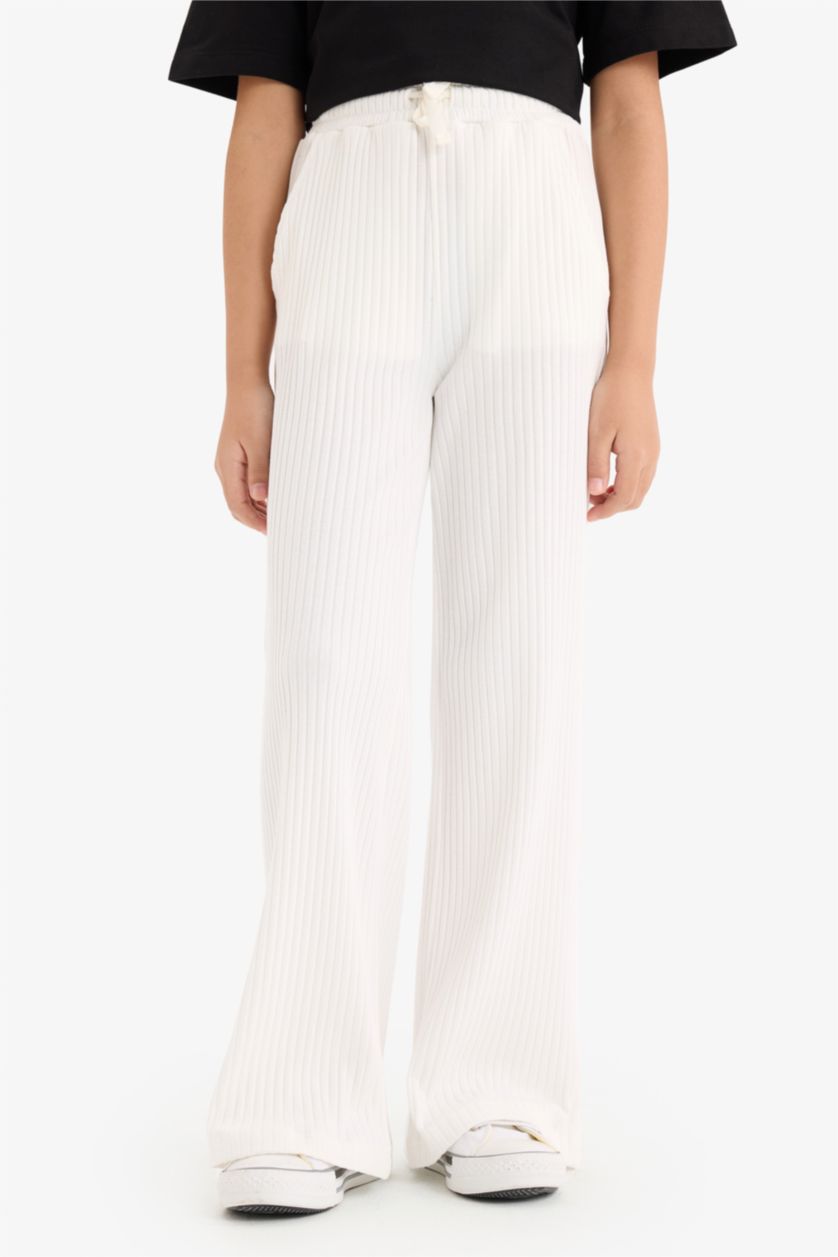 GIRLS & TEENS Ecru Girl Wide Leg Trousers