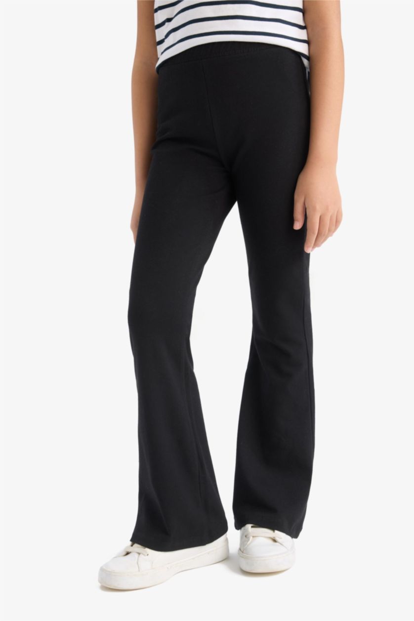 Kız Çocuk - Genç Kız Siyah İspanyol Paça Tayt Kız Çocuk