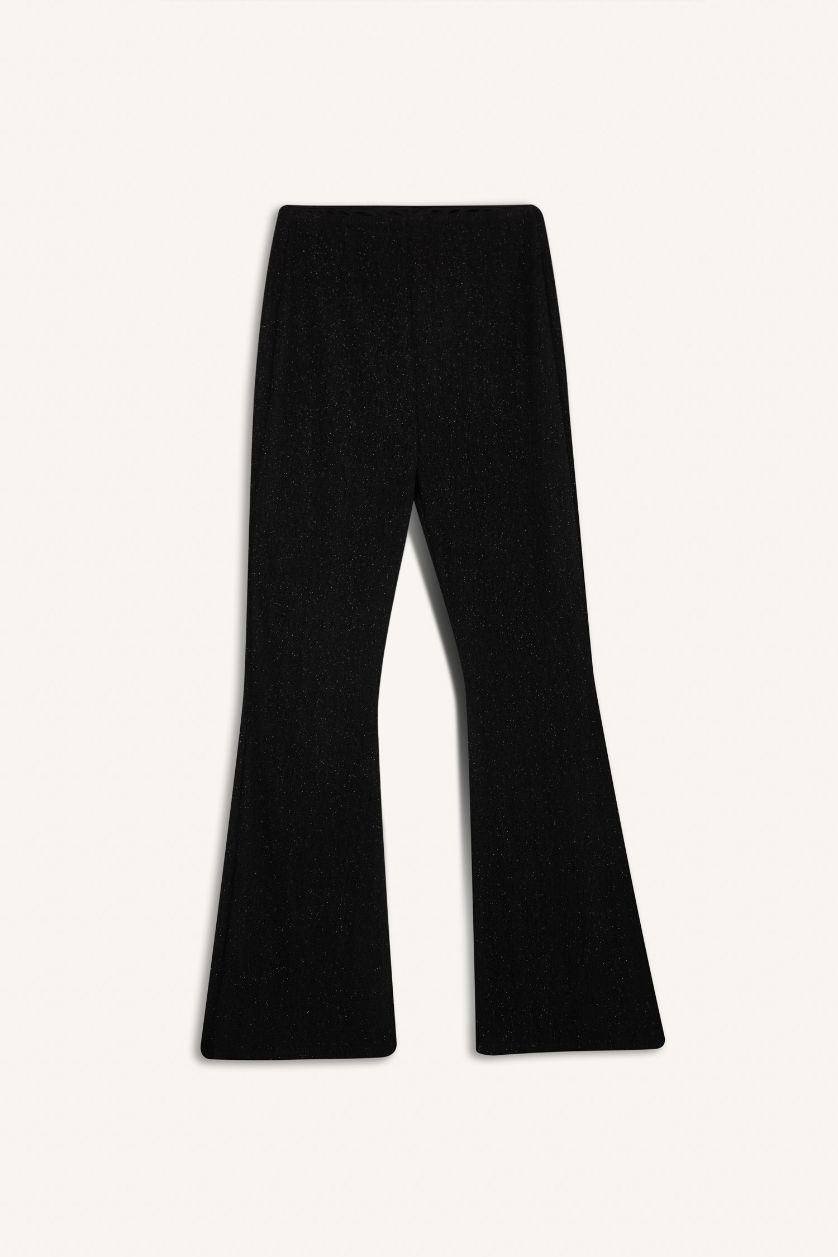 WOMAN Black Flare Regular Hem Trousers