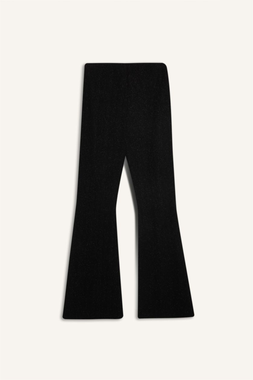 WOMAN Black Flare Regular Hem Trousers