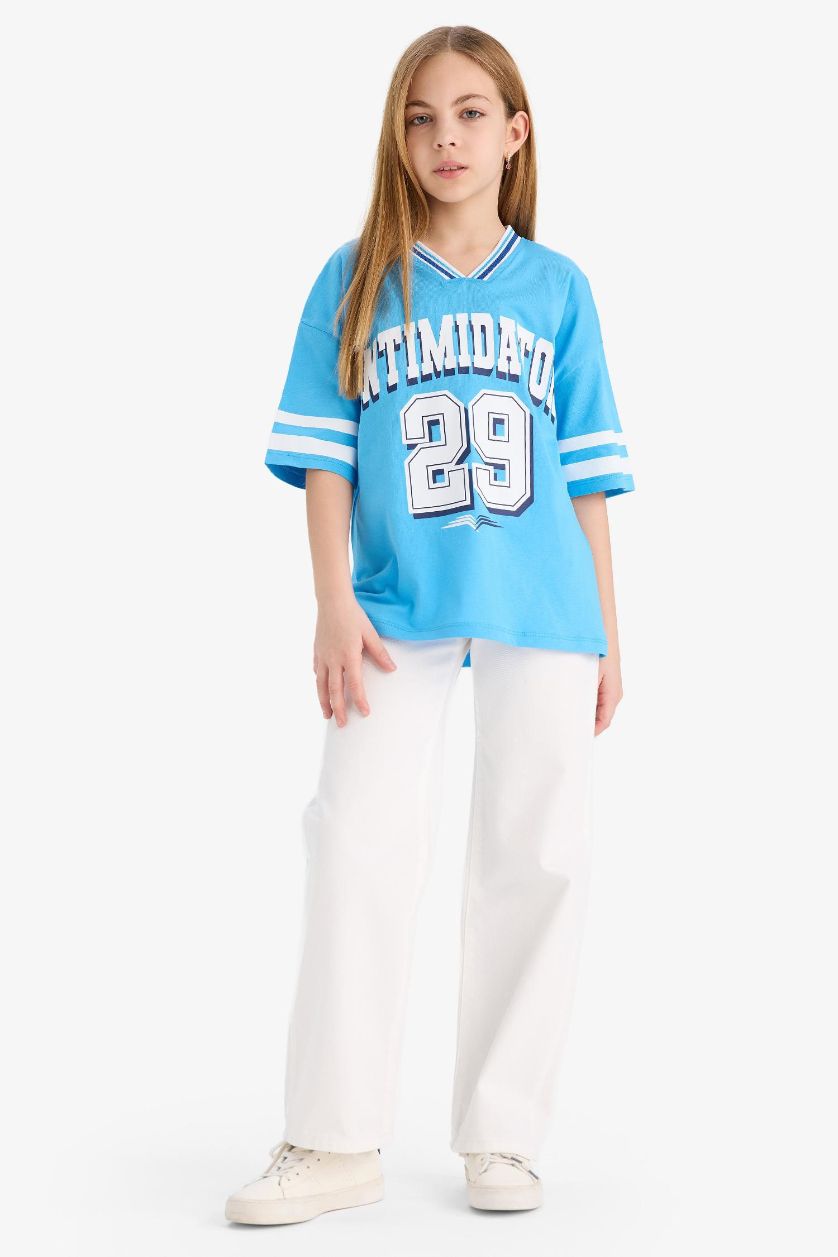 GIRLS & TEENS Blue Girl Oversize Number Patterned T-Shirt