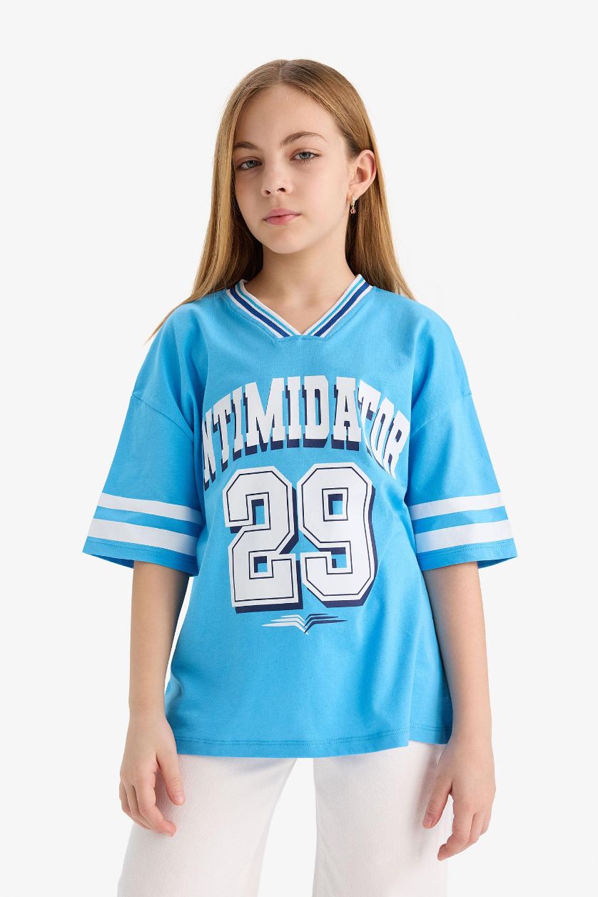 GIRLS & TEENS Blue Girl Oversize Number Patterned T-Shirt