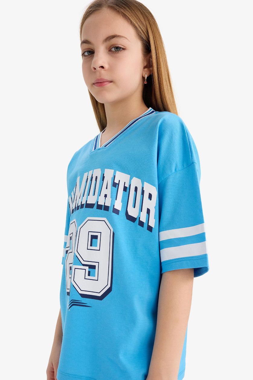 GIRLS & TEENS Blue Girl Oversize Number Patterned T-Shirt