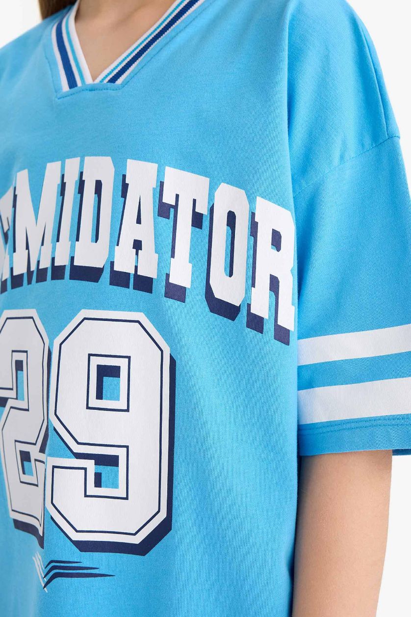 GIRLS & TEENS Blue Girl Oversize Number Patterned T-Shirt