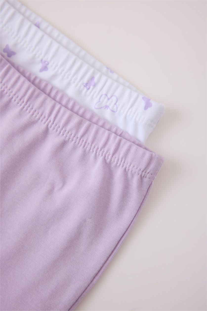Kız Çocuk - Genç Kız Lila Kelebek Desenli 2'li Boxer Kız Çocuk