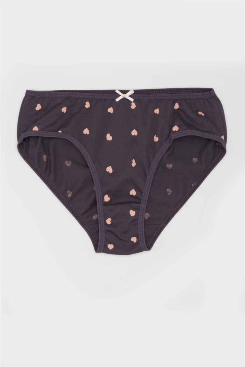 Kız Çocuk - Genç Kız Ekru Desenli 3'lü Slip Külot Kız Çocuk