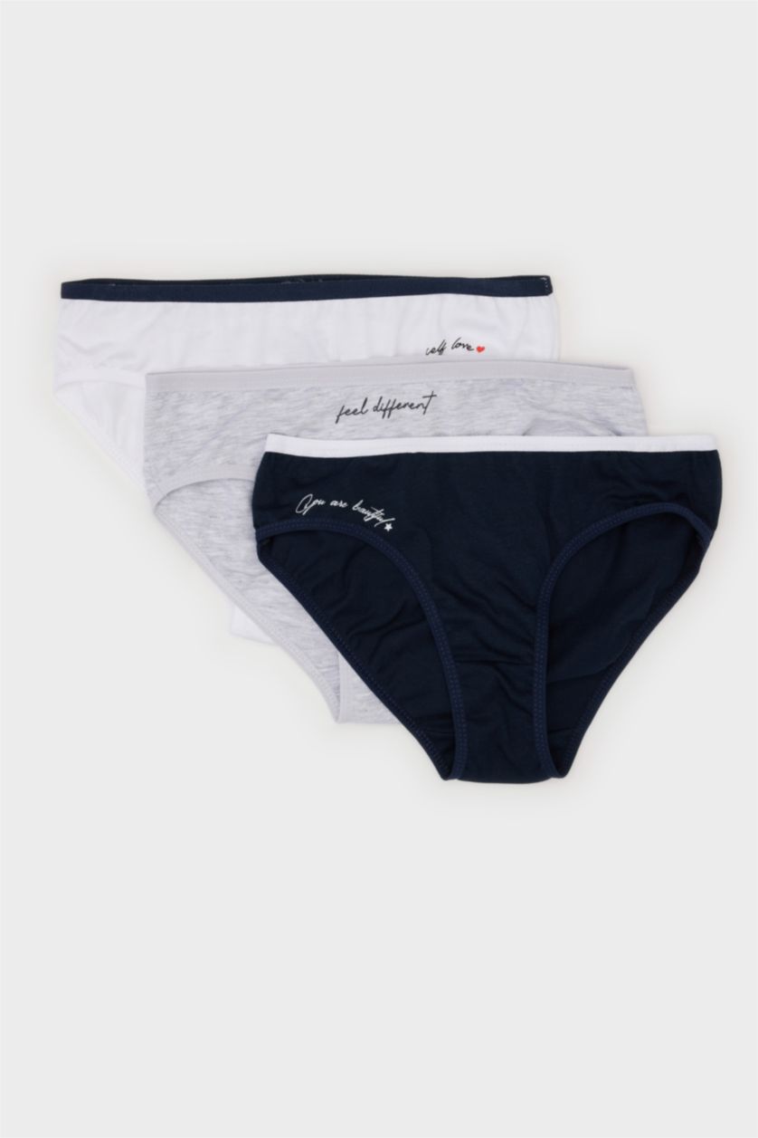 Kız Çocuk - Genç Kız Lacivert Kız Çocuk Baskılı 3'lü Slip Külot