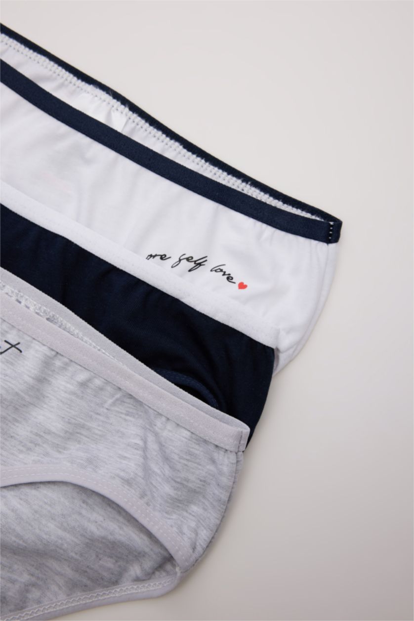 Kız Çocuk - Genç Kız Lacivert Kız Çocuk Baskılı 3'lü Slip Külot