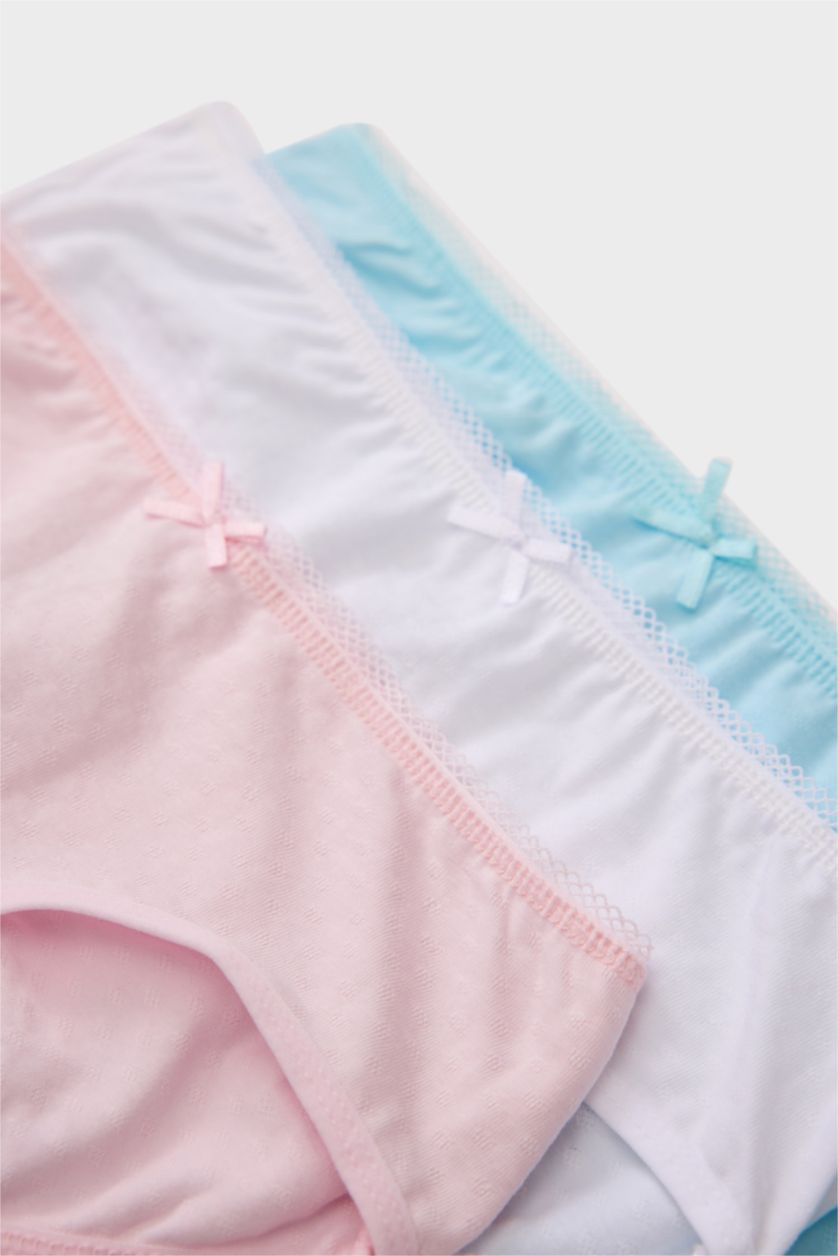 بنات أبيض كيلوت سليب بنات مضلع من 3 قطع