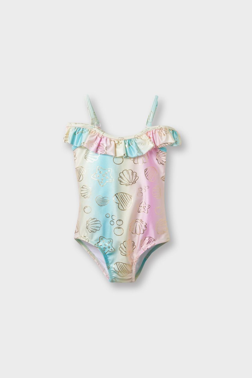 طفلة صغيرة سيموني مايوه بيبي بناتي وافل