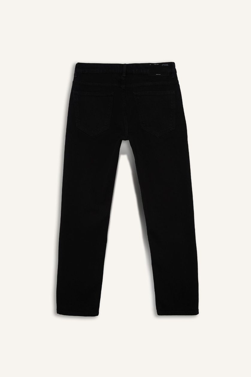 Erkek Siyah Pedro Slim Fit Dar Kalıp Normal Bel Dar Paça Jean Pantolon