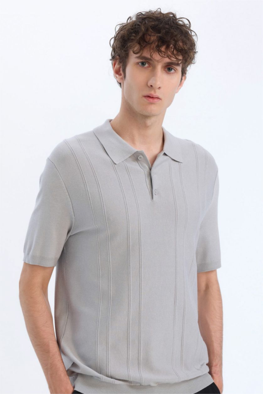 Ерлер ашық реңк поло жаға трикотаж Поло