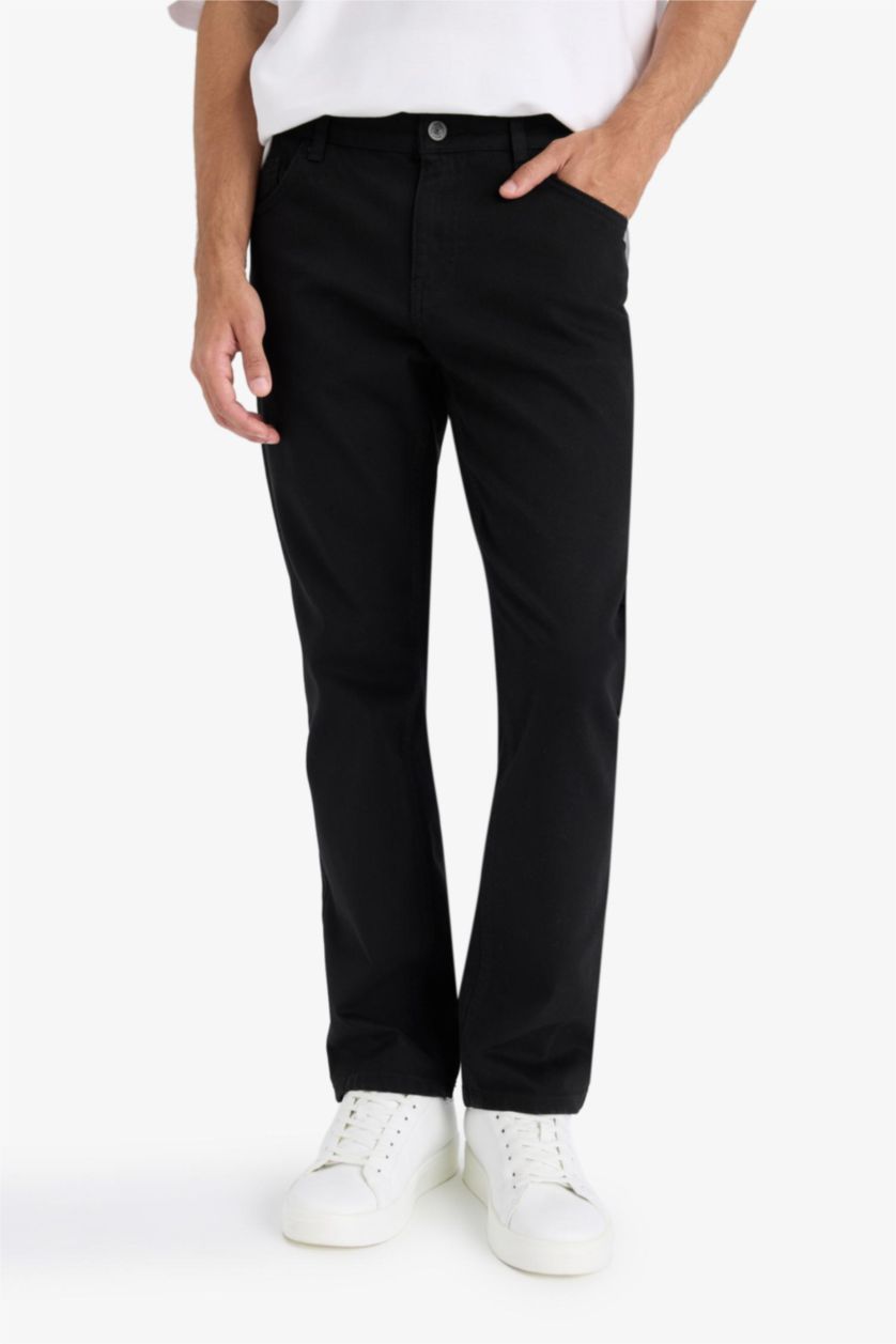 Man Black Sergio Regular Fit Normal Waist Straight Leg Jeans