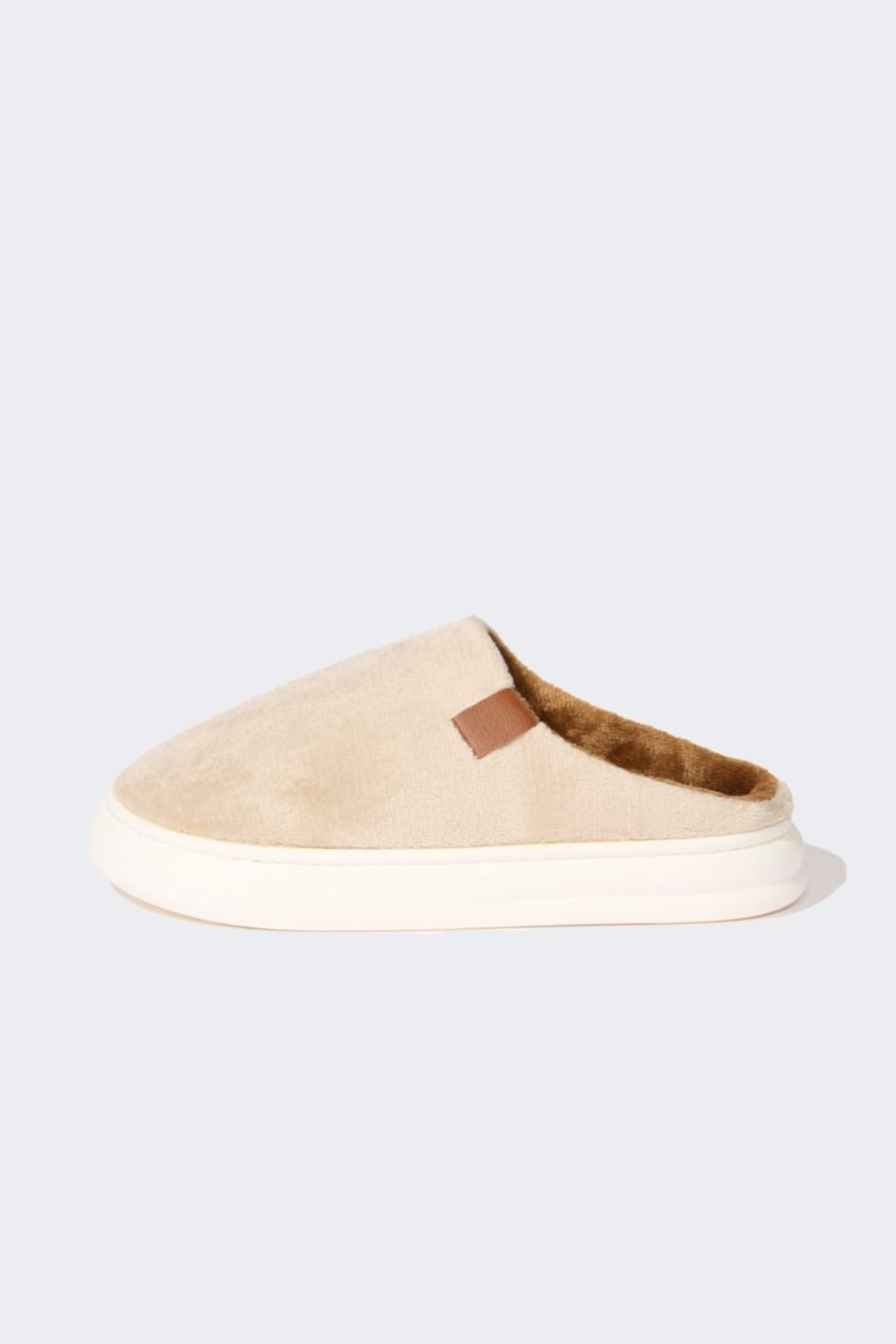 MAN Beige Comfort Light Sole Lined Home Slippers