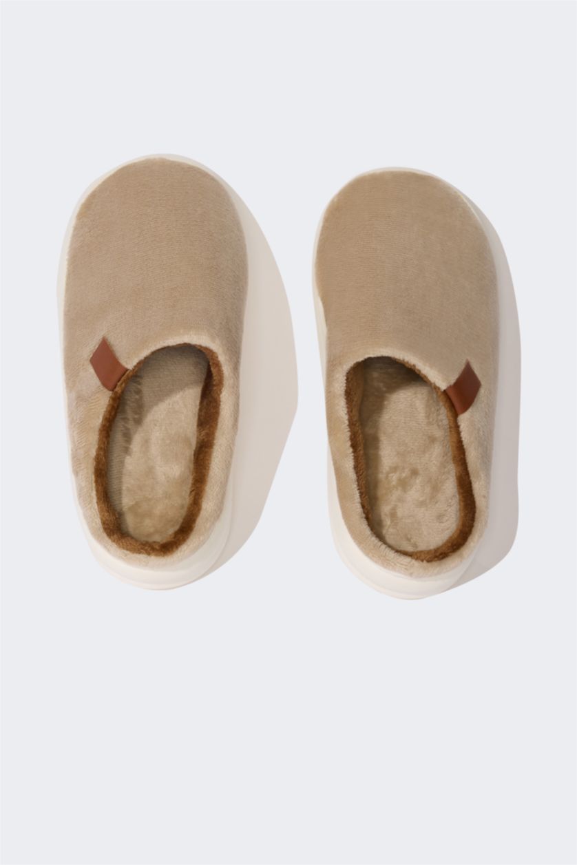 MAN Beige Comfort Light Sole Lined Home Slippers