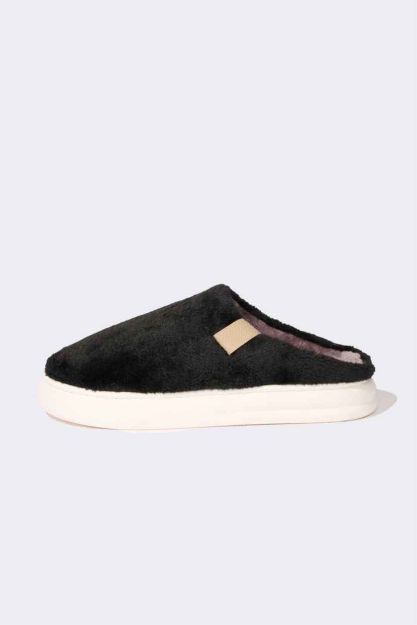 رجالي أسود شبشب بيت رجالي بكعب مسطح