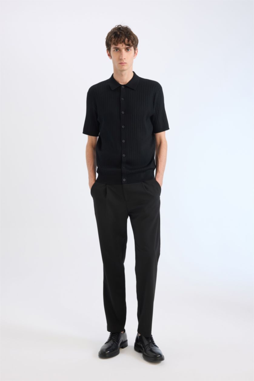 Ерлер қара поло жаға трикотаж Поло 