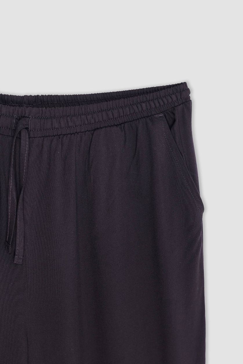 WOMAN Black Normal Waist Ankle Length Jogger Pants