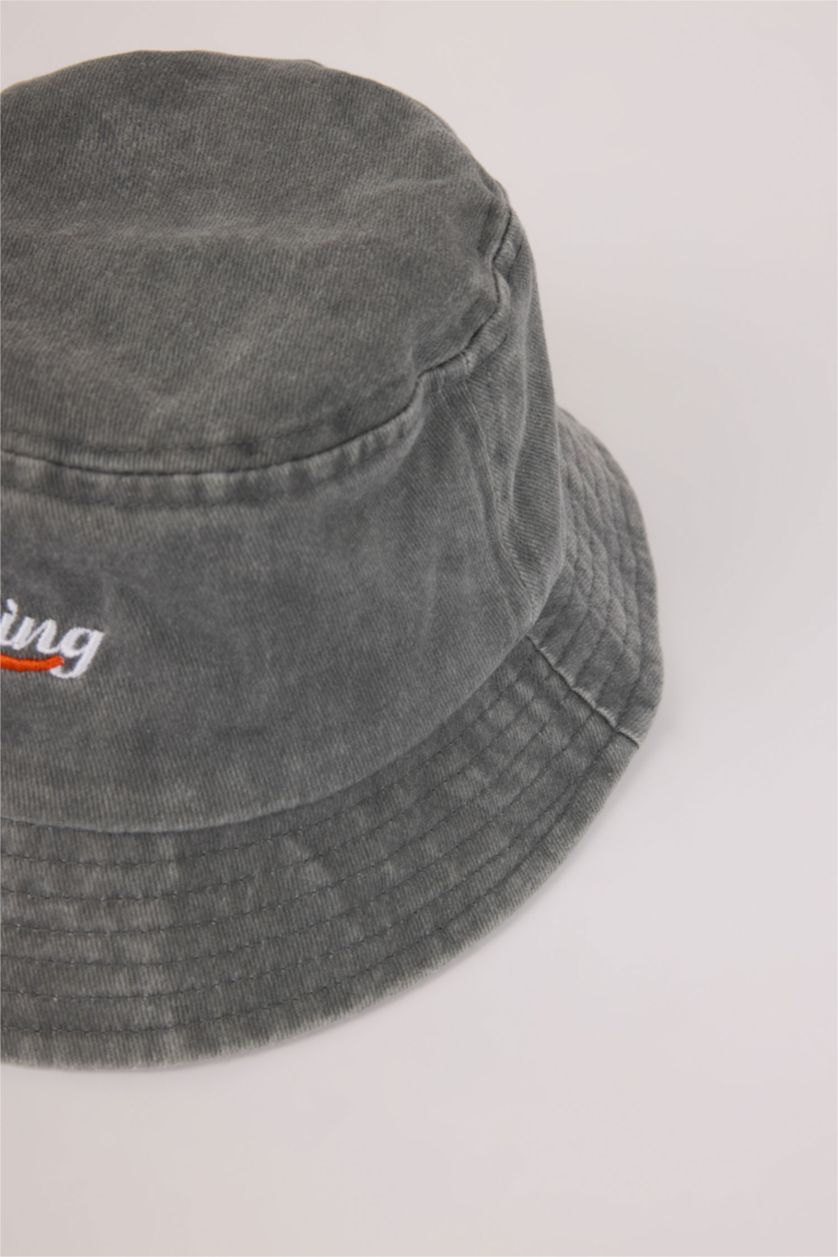 BOYS & TEENS Anthracite Boy Cotton Bucket Denim Hat