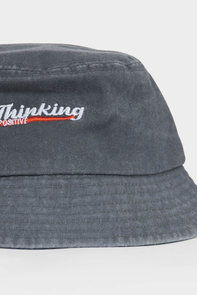 Erkek Çocuk - Genç Erkek Antrasit Jean Bucket Şapka Erkek Çocuk